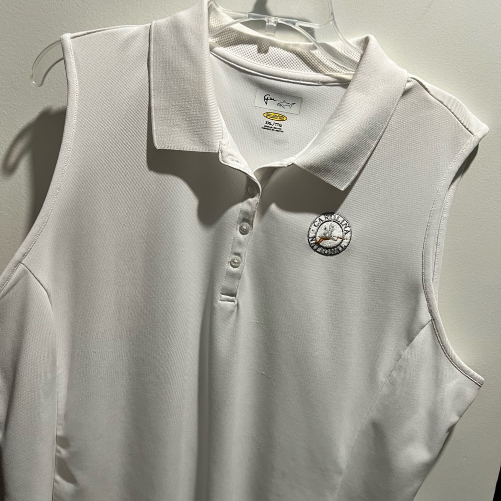 Greg Norman Collection White Sleeveless Golf Shirt.  Carolina National. - Picture 2 of 7